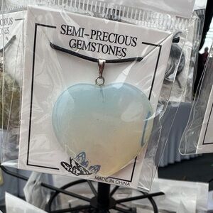 Heart-Shaped Semi-Precious Gemstone Pendant